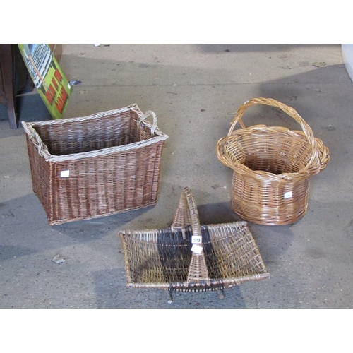 523 - THREE WICKER BASKETS