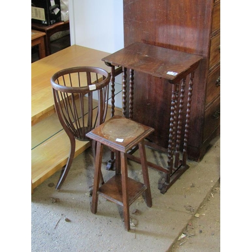 525 - NEST OF TWO TABLES, PLANT STAND, OCCASIONAL TABLE