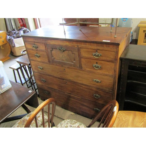 528 - GEORGIAN MAHOGANY INLAID CHEST OF DRAWERS