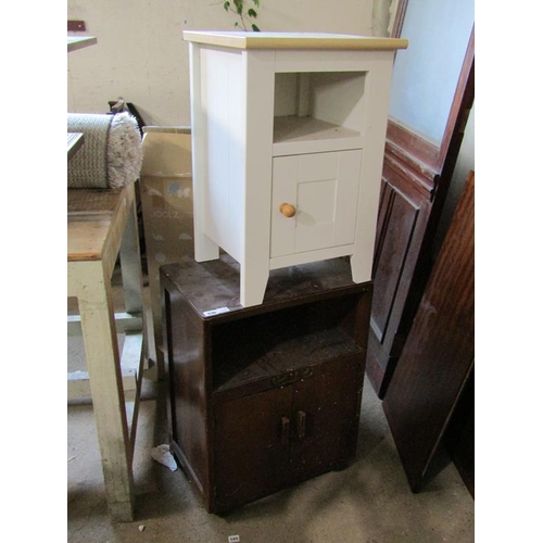 536 - OAK BEDSIDE CUPBOARD; MODERN BEDSIDE CUPBOARD