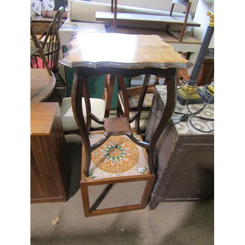 551 - VICTORIAN OCCASIONAL TABLE; TILE TOP COFFEE TABLE