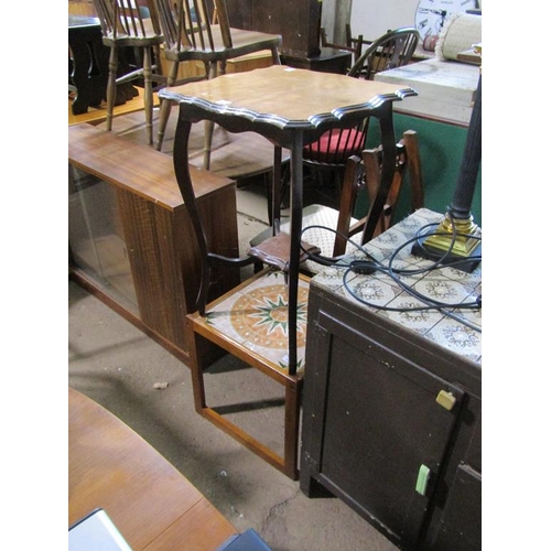 551 - VICTORIAN OCCASIONAL TABLE; TILE TOP COFFEE TABLE