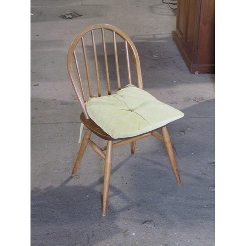 558 - FOUR ERCOL OAK DINING CHAIRS