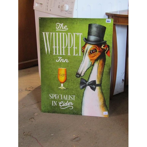 561 - REPRO THE WHIPPET INN TIN SIGN