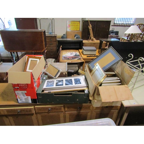 568 - THREE BOXES OF PHOTO AND PICTURE FRAMES