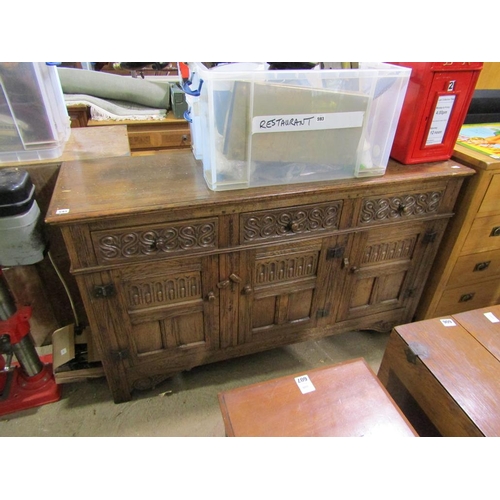 591 - CARVED OAK SIDEBOARD