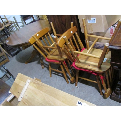 601 - DUCAL PINE CIRCULAR DINING TABLE AND FOUR CHAIRS