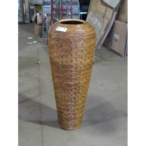 630 - RATTAN AND CERAMIC POT