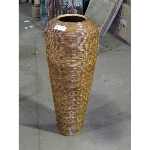 630 - RATTAN AND CERAMIC POT