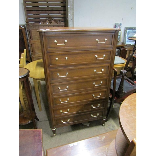 644 - MAHOGANY SEVEN DRAWER PEDESTAL CHEST