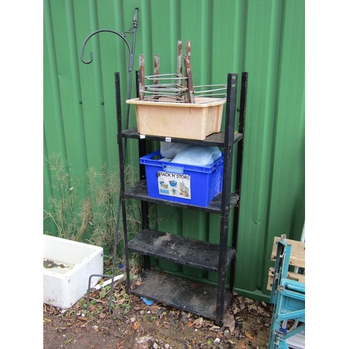 929 - STEEL RACK, BIRD FEEDING STAND ETC