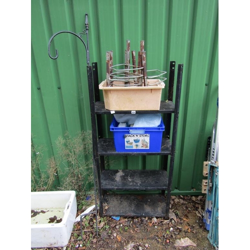 929 - STEEL RACK, BIRD FEEDING STAND ETC