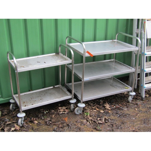 932 - TWO STEEL TROLLEYS