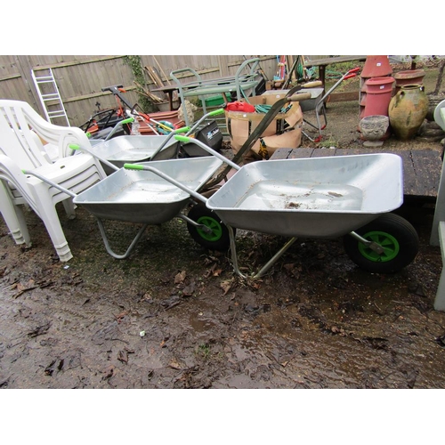 942 - TWO ALUMINIUM WHEELBARROWS