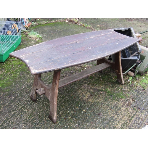 961 - REFECTORY STYLE GARDEN TABLE