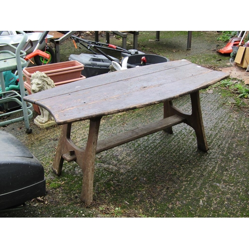 961 - REFECTORY STYLE GARDEN TABLE