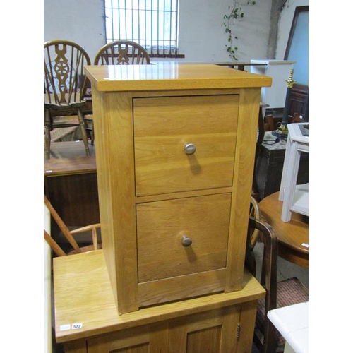 573 - MODERN OAK TWO DRAWER FILING CABINET