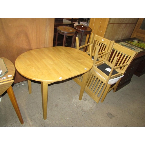 655 - BEECH DINING TABLE AND FOUR CHAIRS