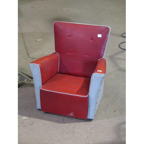 663 - 1950'S CHILDS VINYL ARMCHAIR