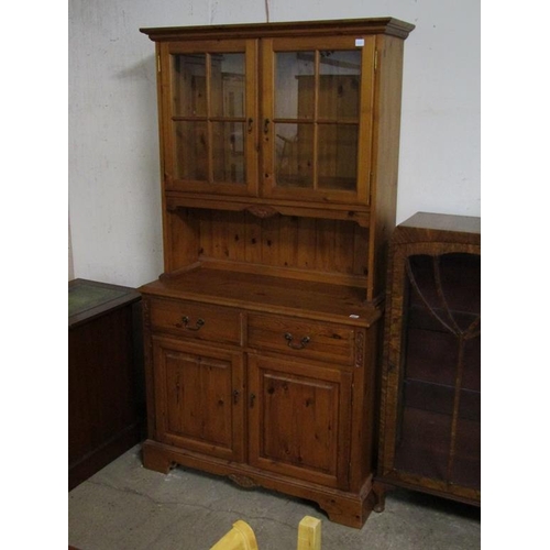 664 - MODERN PINE DRESSER -  105cms w x 193 cms h overall - BASE depth 46cms 28.5 cms depth top