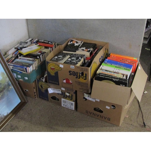 674 - SIX BOXES OF MIXED BOOKS TO INCL JOHN PEEL