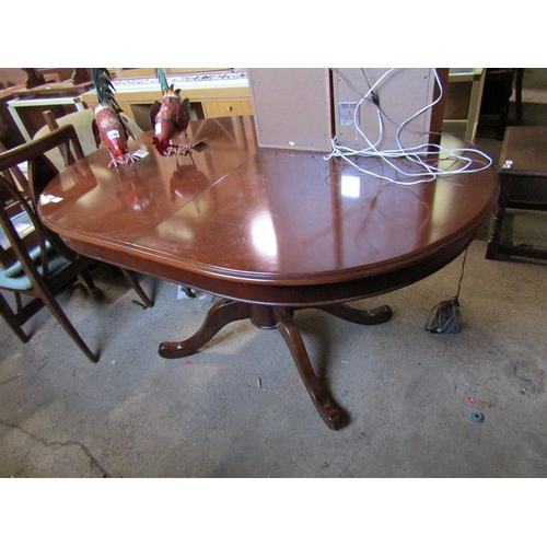 697 - REPRO EXTENDING DINING TABLE AND FOUR G PLAN CHAIRS