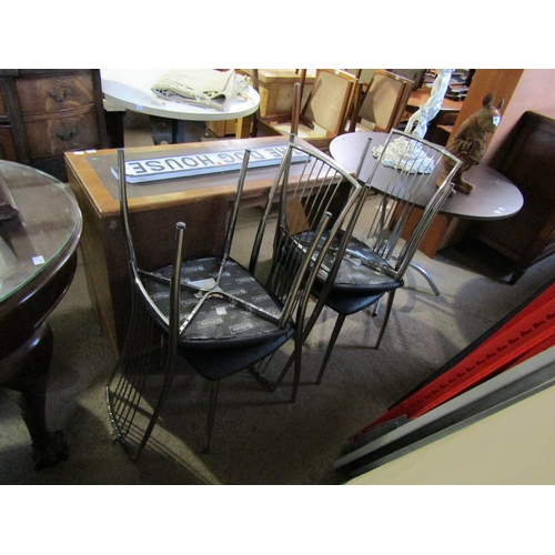 704 - FOUR CHROME FRAMED DINING CHAIRS