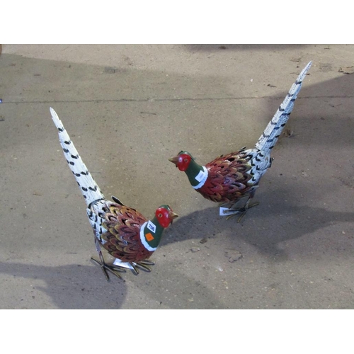 706 - PAIR OF METAL PHEASANTS