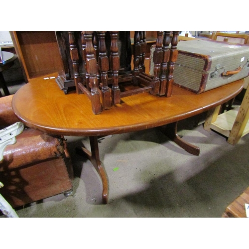 736 - NATHAN TEAK EXTENDING DINING TABLE AND FOUR CHAIRS