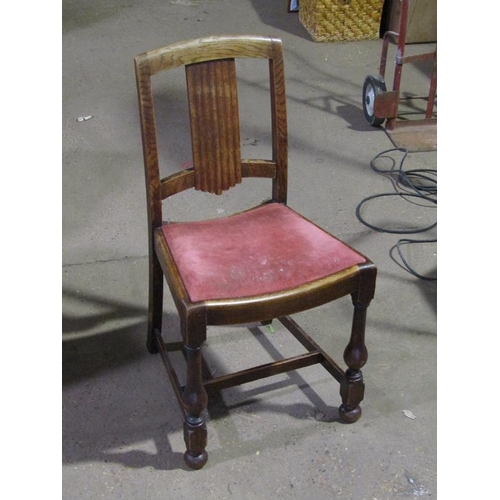 765 - FOUR 1930'S OAK DINING CHAIRS