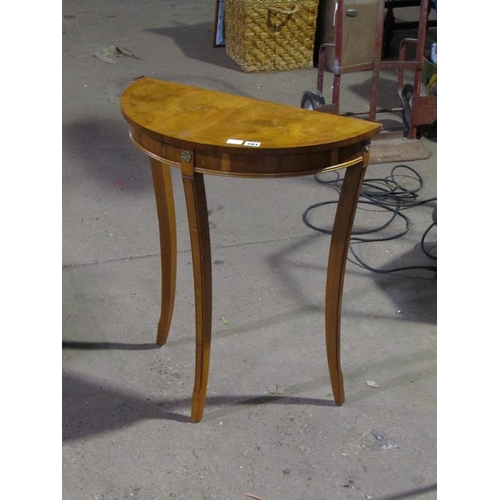 783 - REPRO YEW WOOD DEMI LUNE SIDE TABLE