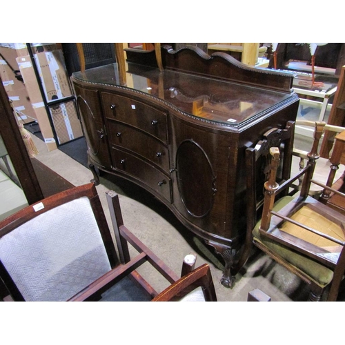 798 - 1920'S MAHOGANY SERPENTINE FRONTED SIDEBOARD