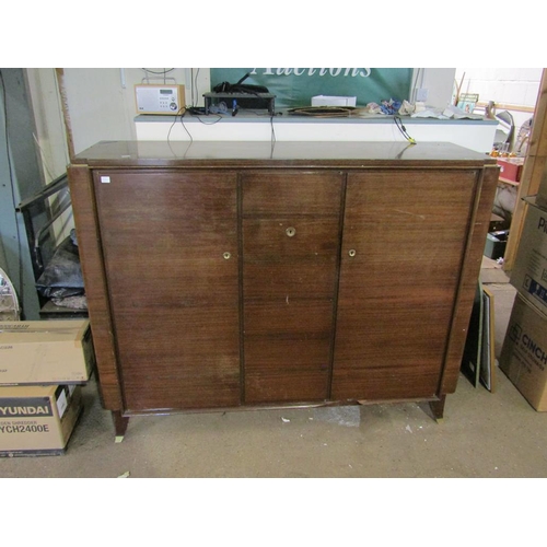 677 - LARGE RETRO THREE DOOR WALL UNIT