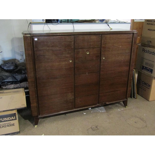 677 - LARGE RETRO THREE DOOR WALL UNIT