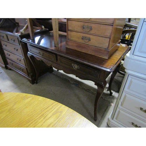 820 - MAHOGANY TWO DRAWER DRESSING TABLE