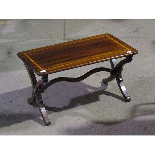 821 - CROSS FRAMED INLAID OCCASIONAL TABLE