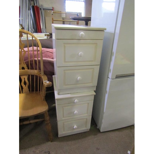 829 - TWO WHTE BEDSIDE CHESTS