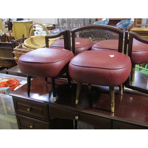 834 - PAIR OF RETRO VINYL UPHOLSTERED STOOLS