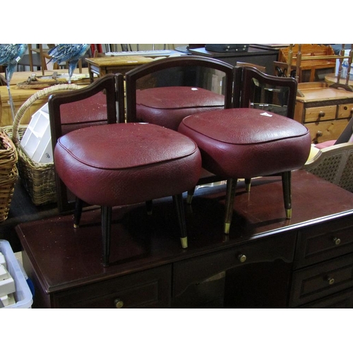 834 - PAIR OF RETRO VINYL UPHOLSTERED STOOLS