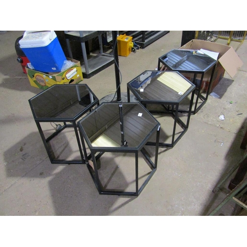 863 - FOUR MIRROR TOP OCTAGONAL OCCASIONAL TABLES