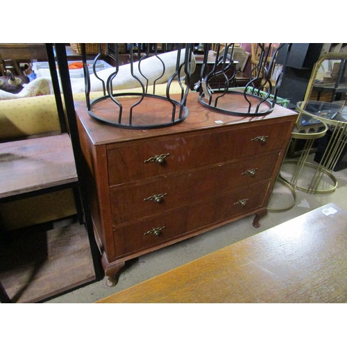 871 - VENEERED THREE DRAWER CHEST