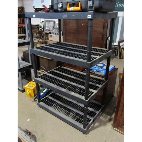 889 - PLASTIC SHELVING UNIT