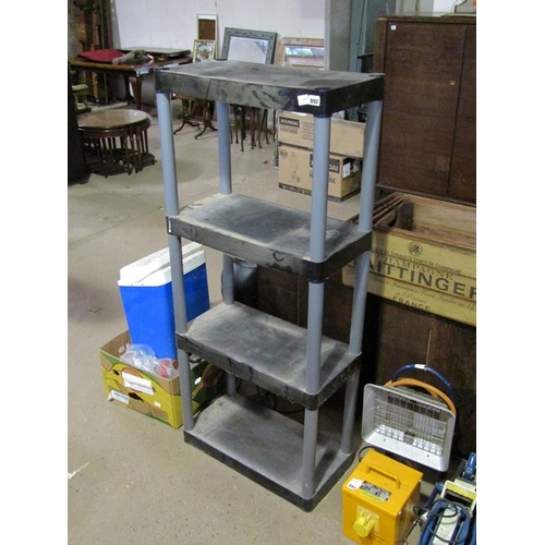 892 - PLASTIC SHELVING UNIT