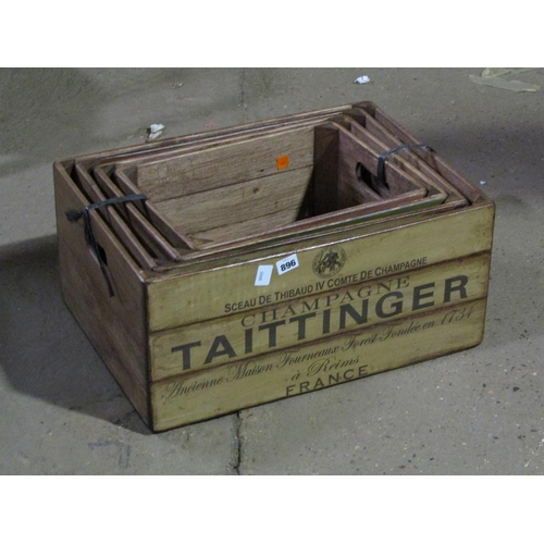 896 - SET OF FOUR REPRO TAITTINGER CHAMPAGNE BOXES