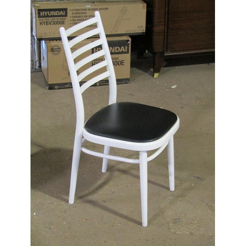 904 - PAIR OF WHITE PAINTED RETRO DINING CHAIRS