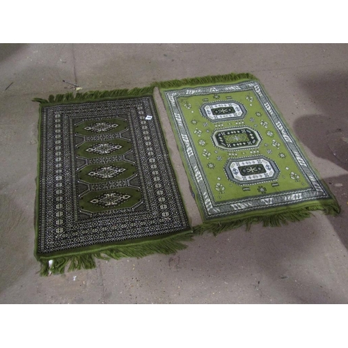 906 - PAIR OF GREEN GROUND RUGS