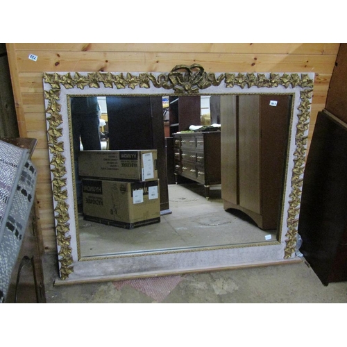 911 - GILT FLORAL DECORATION OVERMANTEL MIRROR