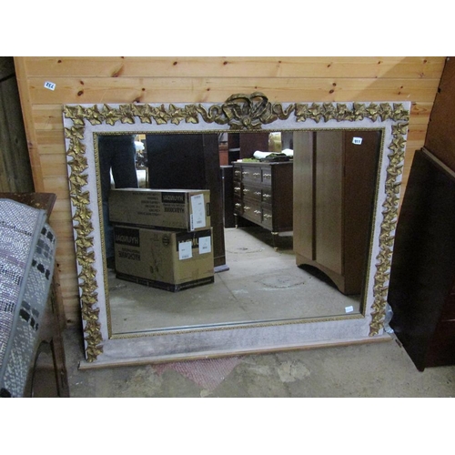 911 - GILT FLORAL DECORATION OVERMANTEL MIRROR