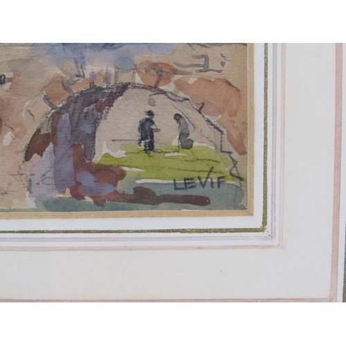 1201 - ETIENNE LEVIFE, C.1920 - SIGNED WATERCOLOUR, F/G, 12CM X 17CM