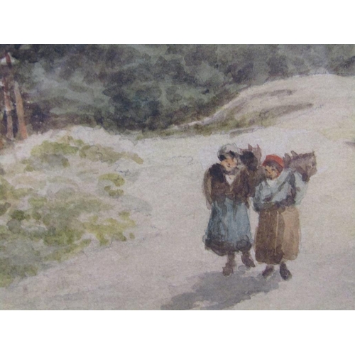 1203 - IN THE MANNER OF DAVID COX 1845 - TWO FAGGOT GATHERERS RETURNING HOME, SIGNED AND DATED WATERCOLOUR,... 